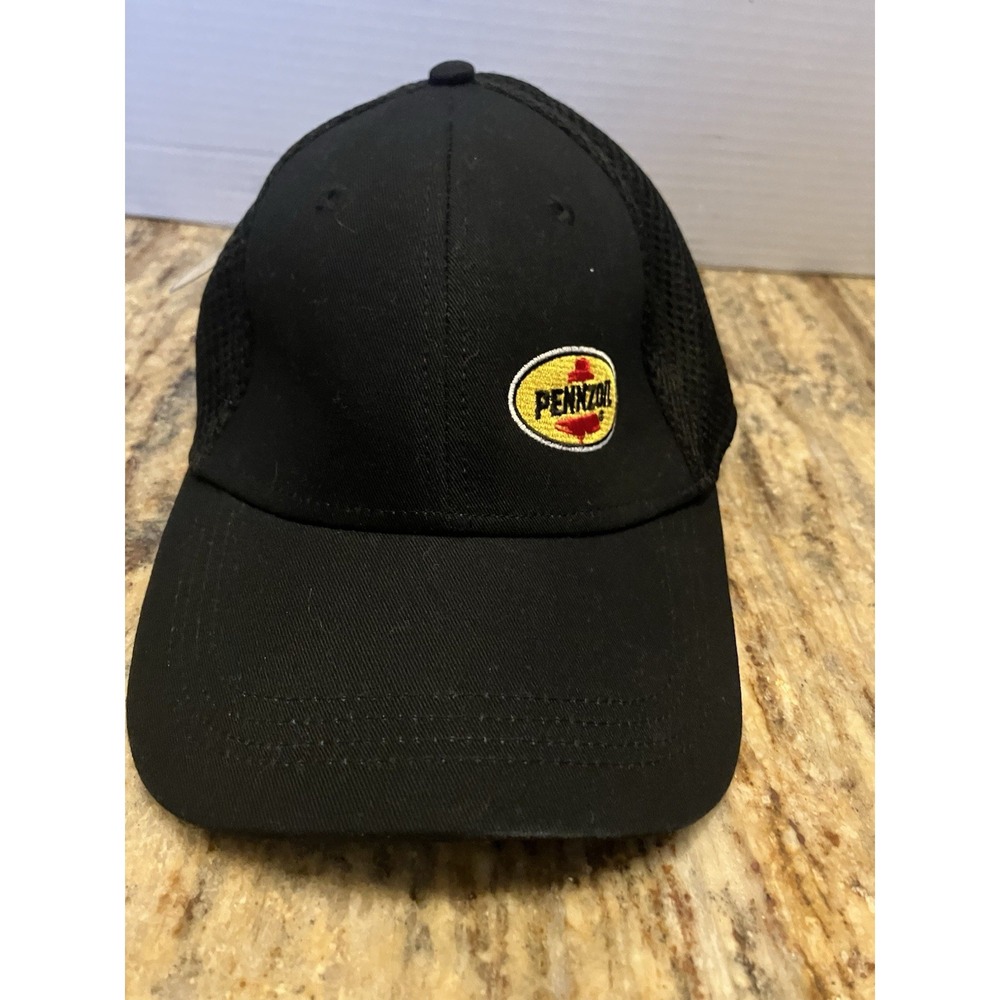 Pennzoil Motor Oil Snapback Adjustable Black Trucker Baseball Hat With DSR Logo